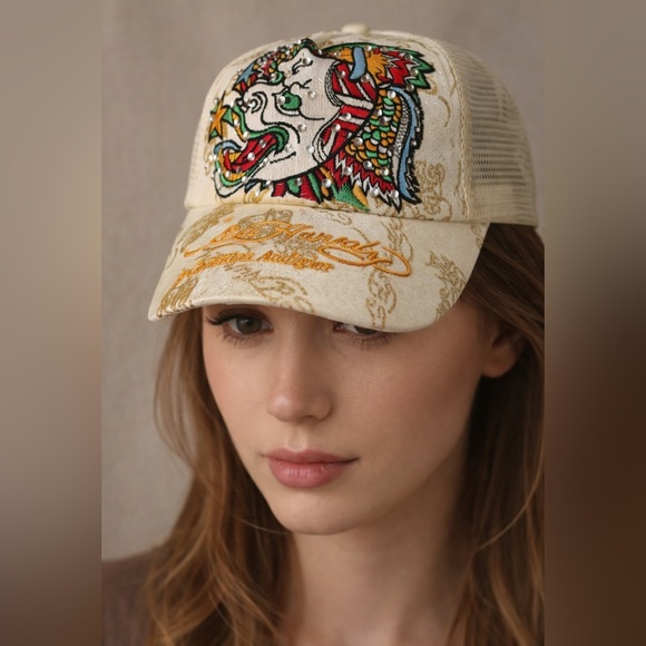 Ed Hardy Accessories - Ed Hardy Embroidered Cap